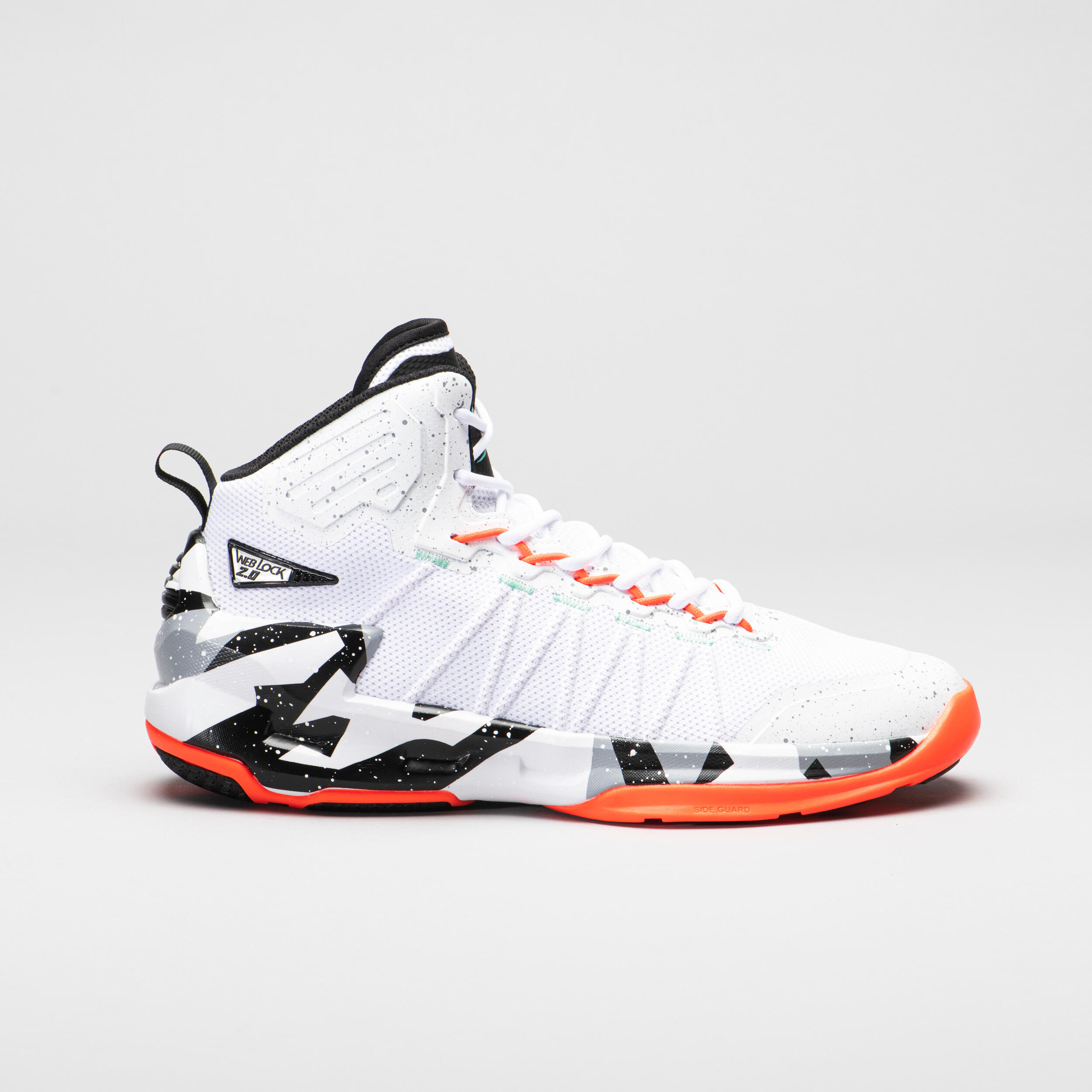 CHAUSSURES DE BASKETBALL HOMME FEMME SS500 GRIS ORANGE