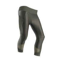 Women's breathable short running leggings Dry+ Feel - khaki