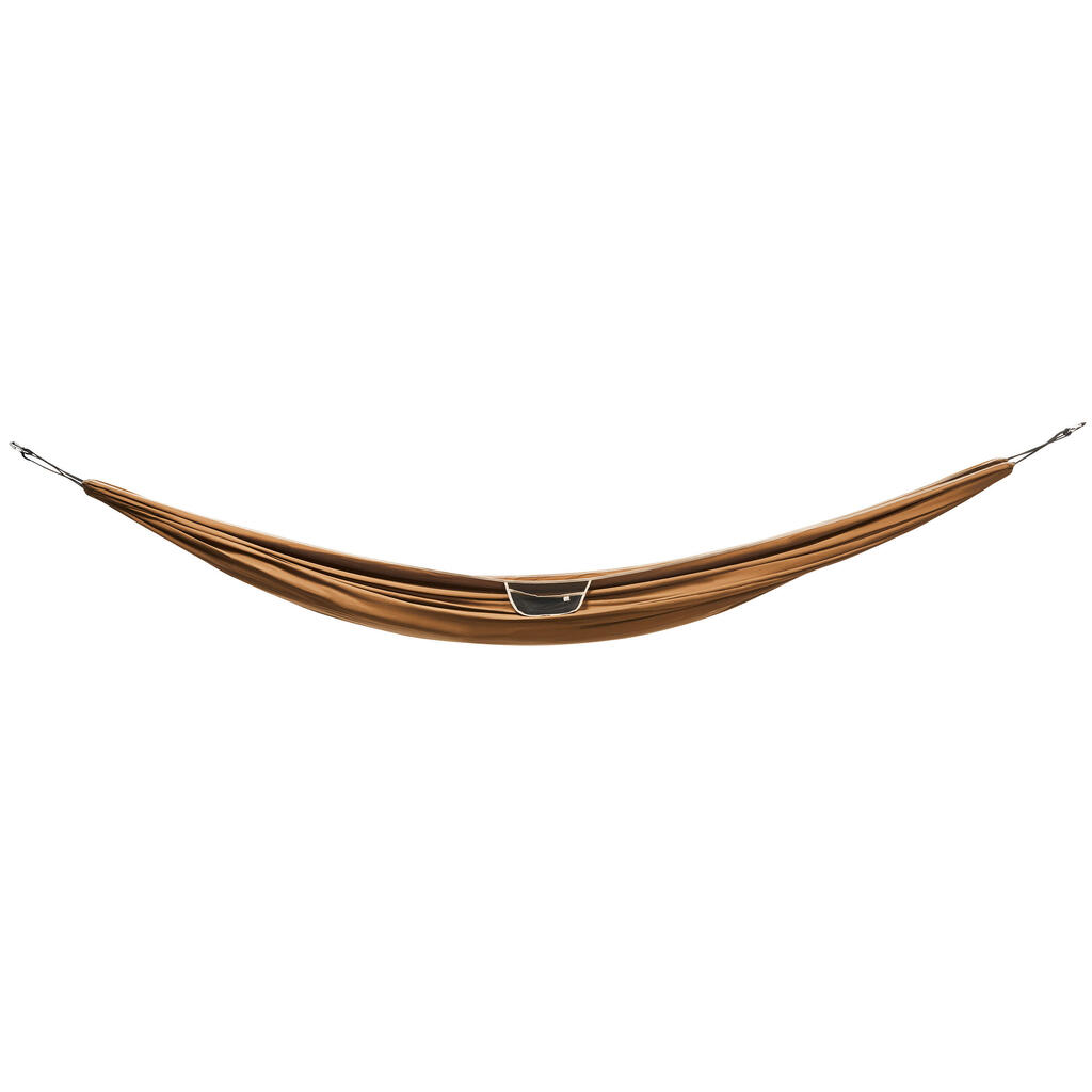Rjava viseča mreža za dve osebi COMFORT (350 x 175 cm)