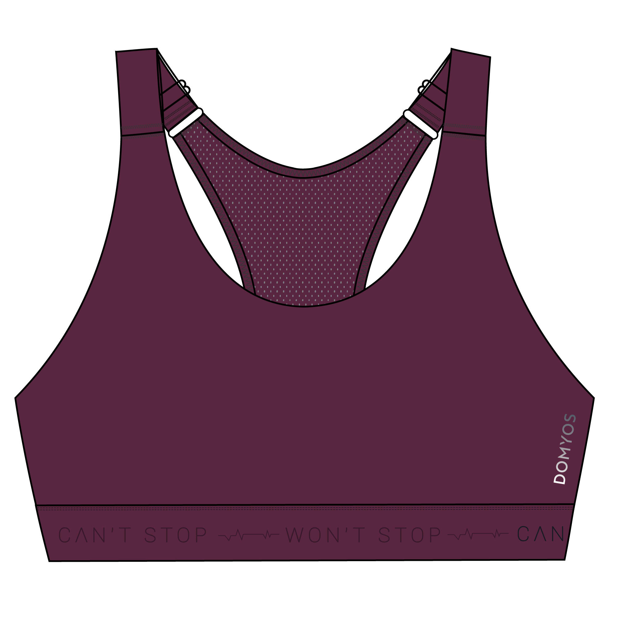 Women's High Support Adjustable Sports Bra with Cups - Sage Grey