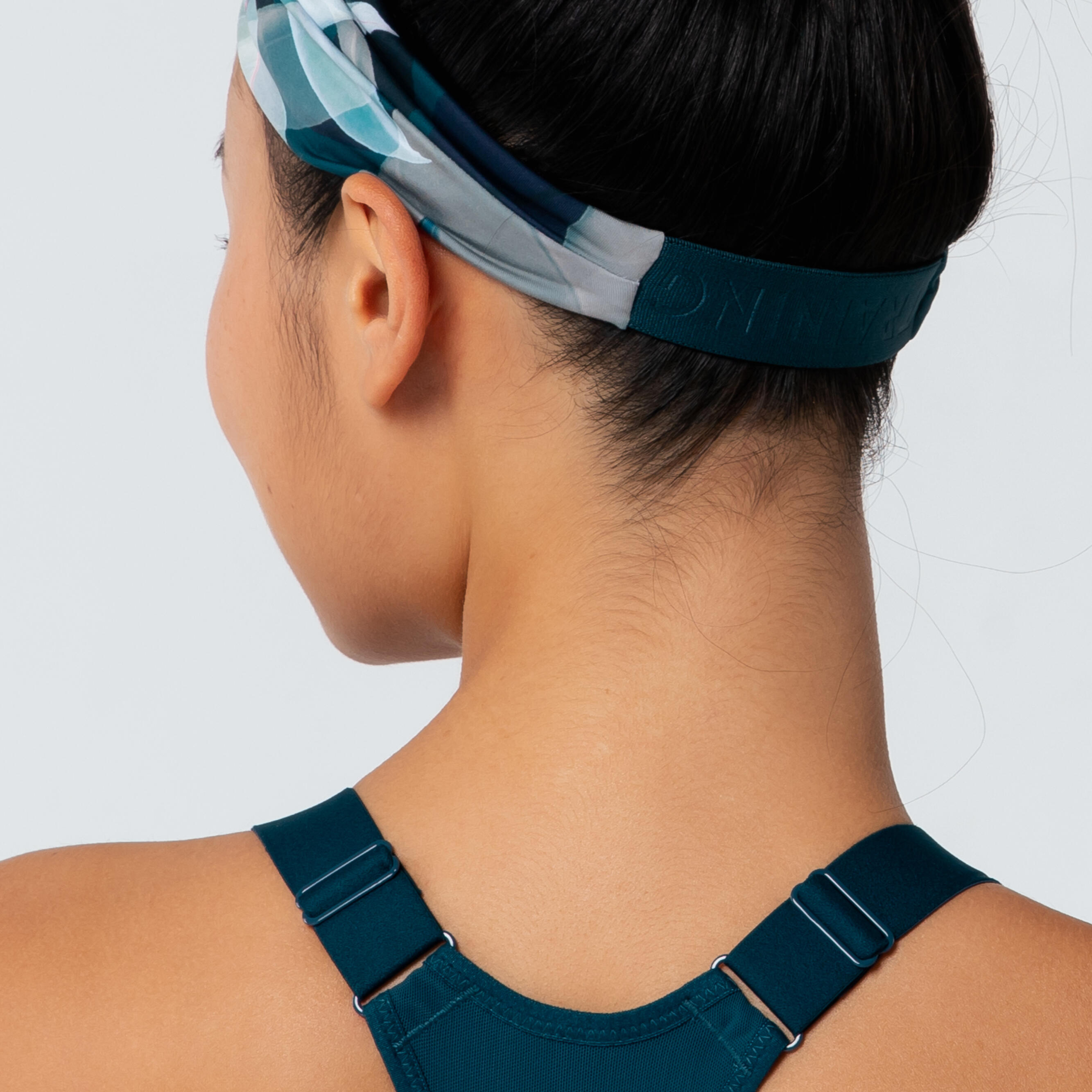 Women's Fitness Cardio Training Headband with Elastic - Printed Green 4/4