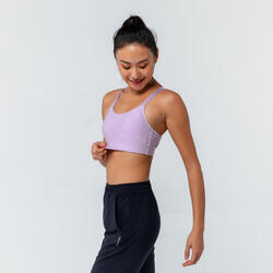 Women's Cardio Fitness Sports Bra 100 - Mauve