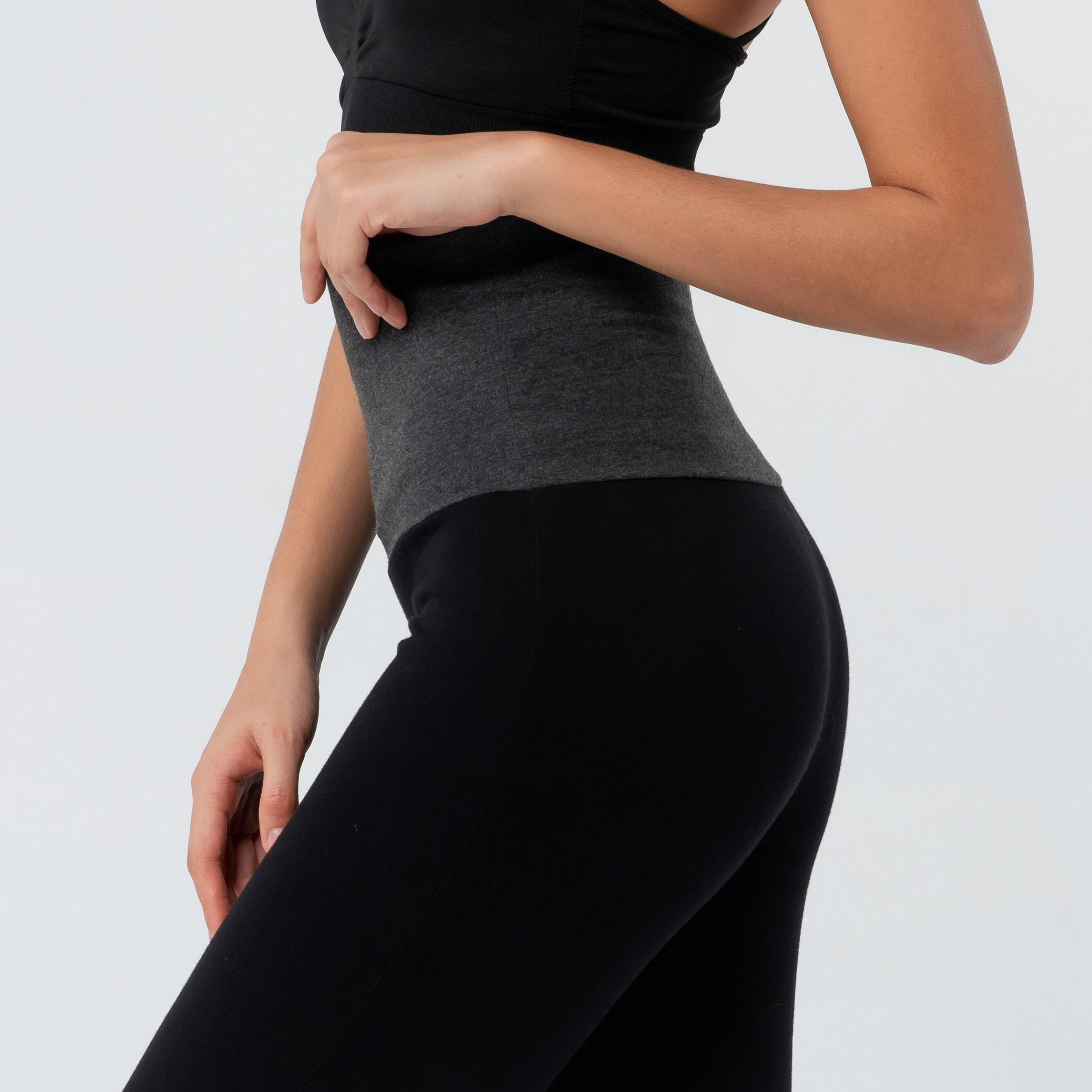 Women's Cotton Yoga Leggings - Black/Grey 15/28
