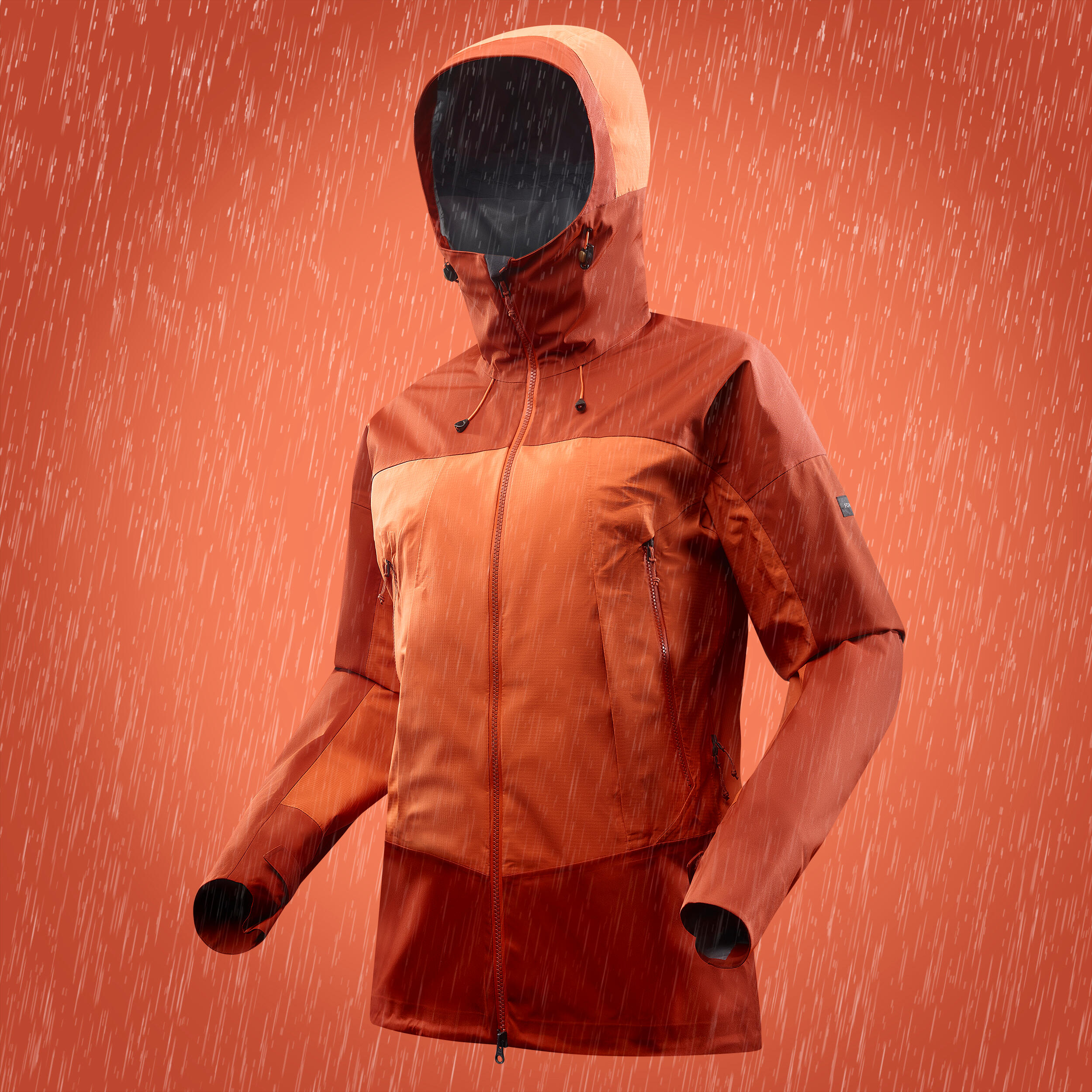 burnt orange waterproof jacket
