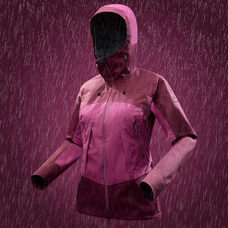 Жіноча куртка TREK 500 для гірського трекінгу - фіолетова