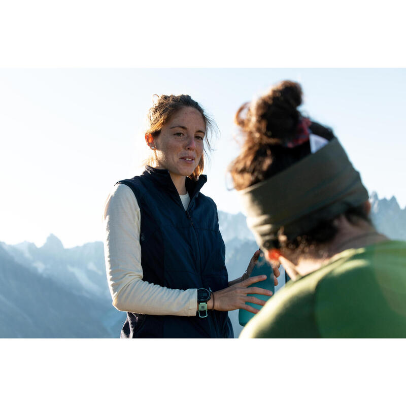 Winddichte bodywarmer voor bergtrekking voor dames Trek 500 donkerblauw