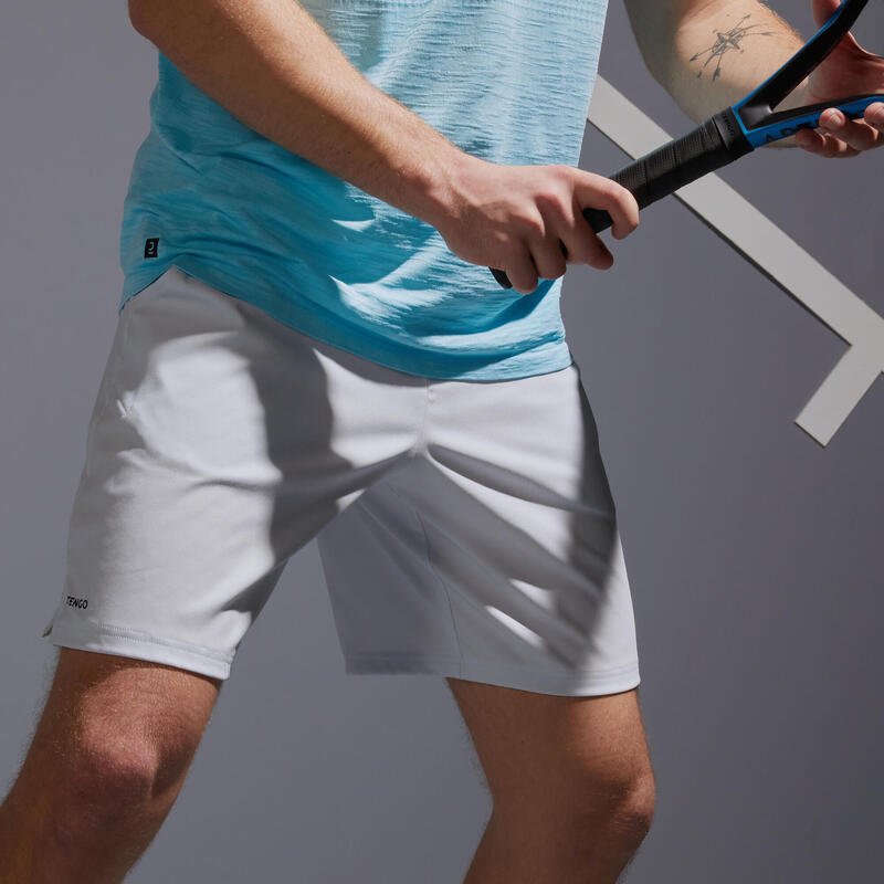 SHORT DE TENNIS HOMME DRY TSH 500 GRIS CLAIR