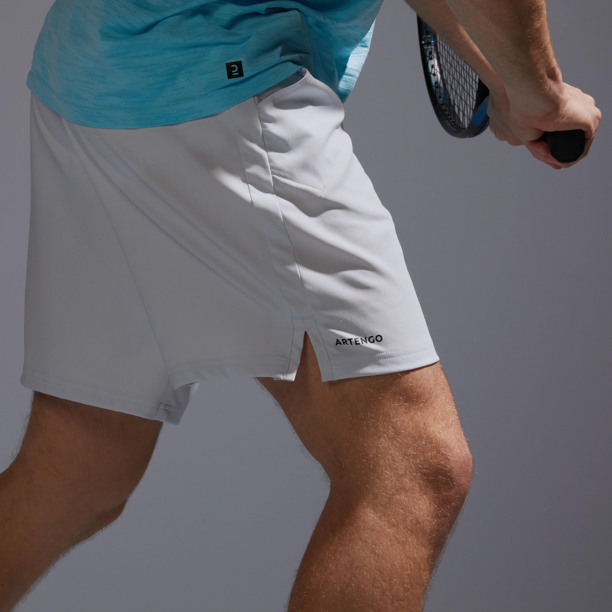 Men's Tennis Shorts Essential+ - Light Grey 3/6