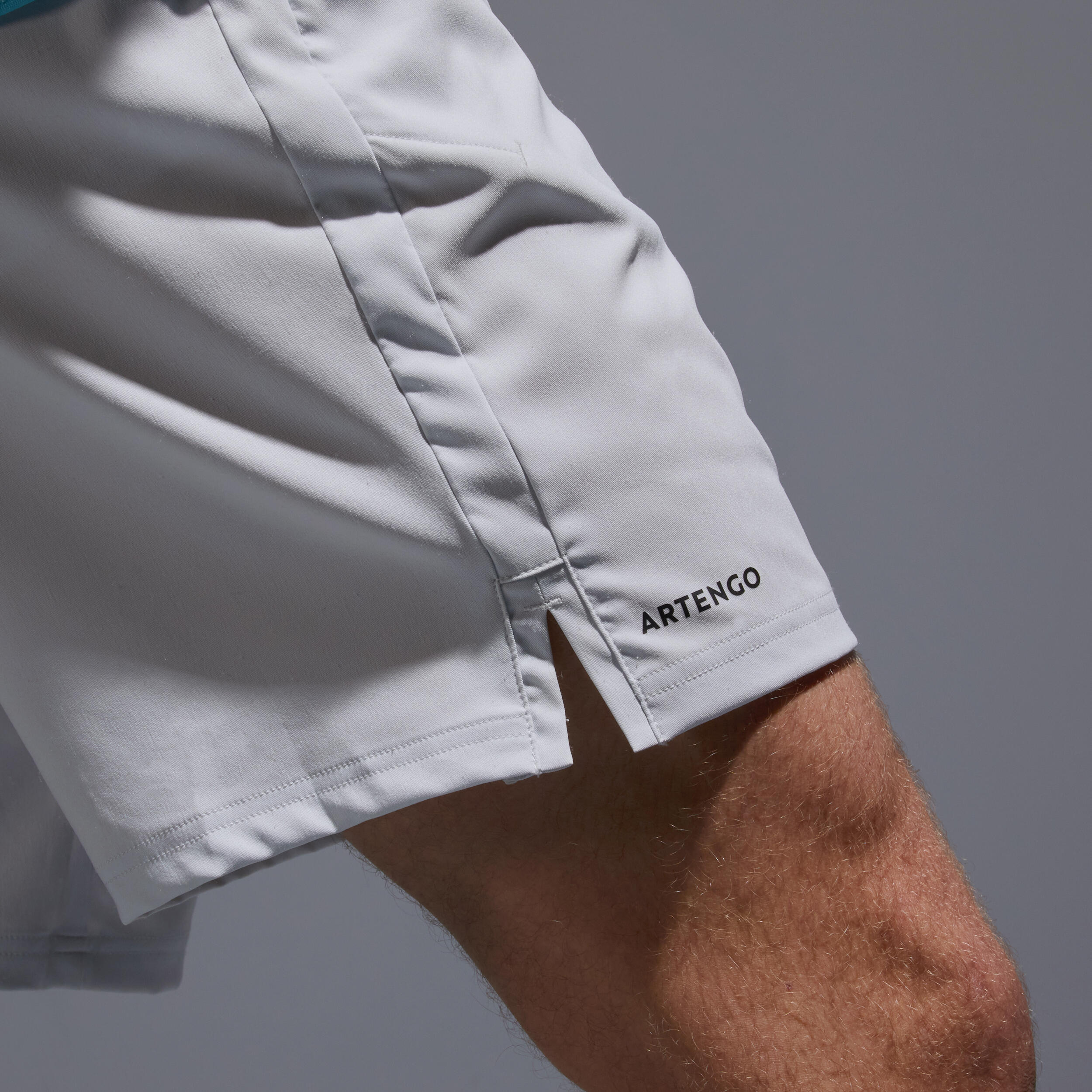 Men's Tennis Shorts Essential+ - Light Grey 5/6