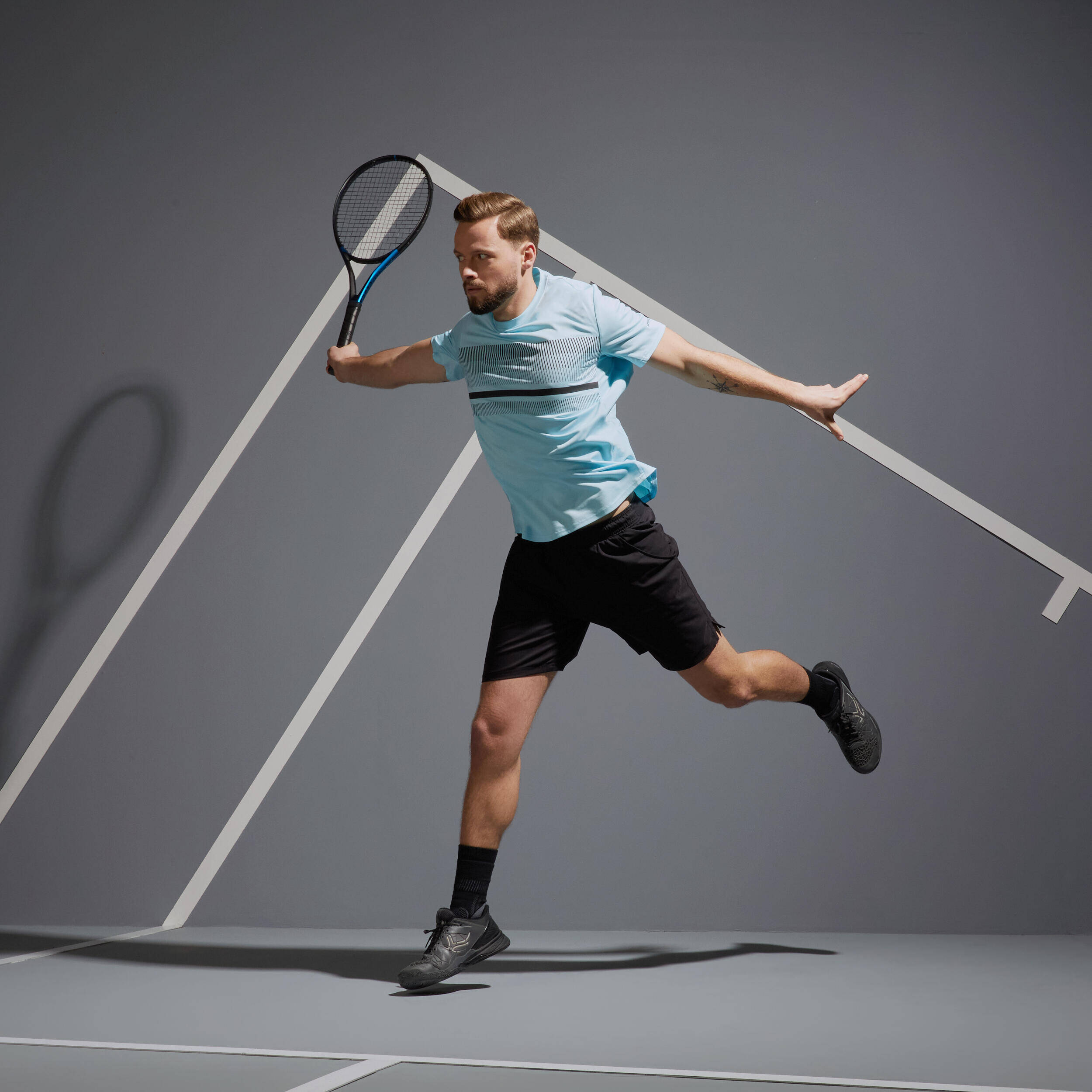 Men Tennis T-Shirt TTS100 Sky Blue -  2