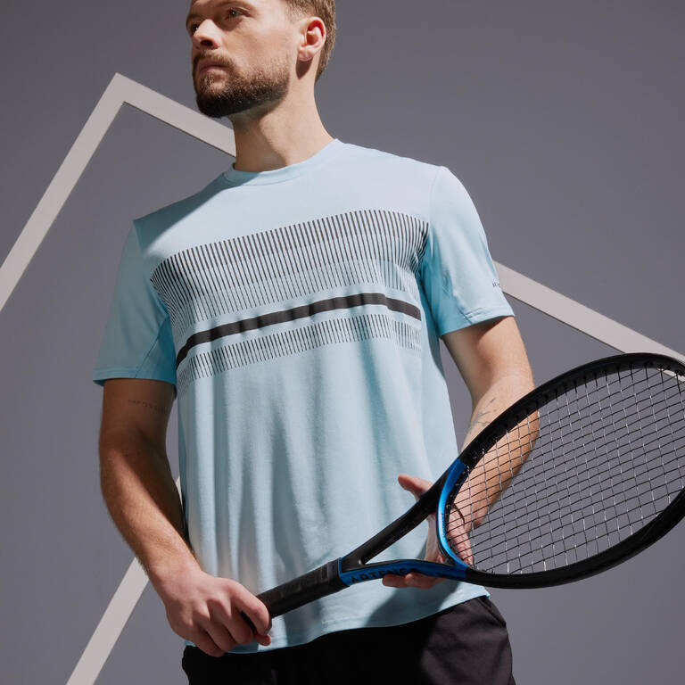 Men Tennis T-Shirt TTS100 Sky Blue