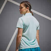 Tennis Poloshirt Damen DRY 100 hellgrün
