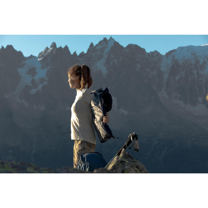 Camiseta montaña y trekking lana merina sin teñir Mujer Forclaz MT500