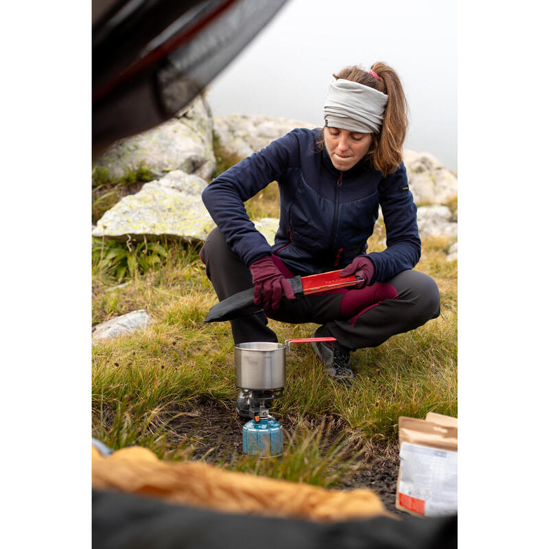 Sous-gants en laine mérinos de trekking montagne - MT500 bordeaux - adulte