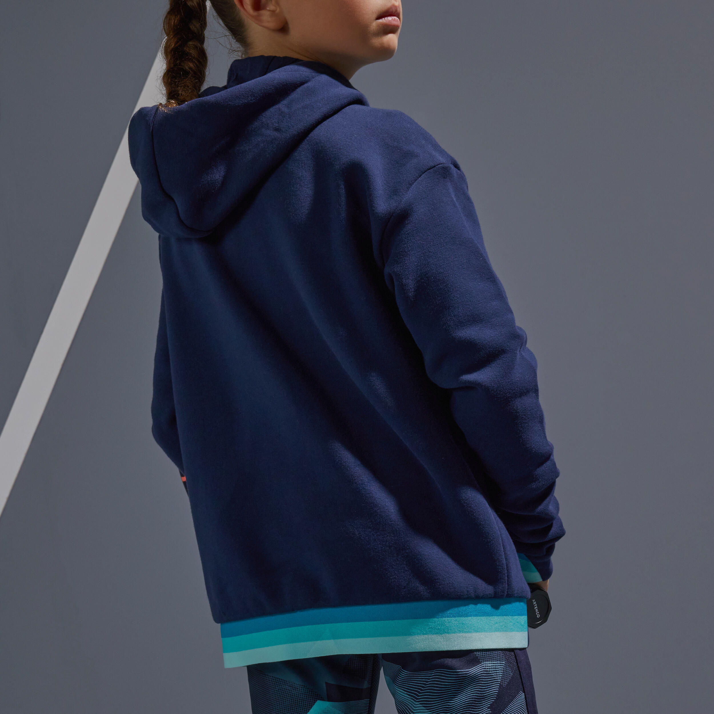Girls' Thermal Tennis Jacket - Navy 4/7