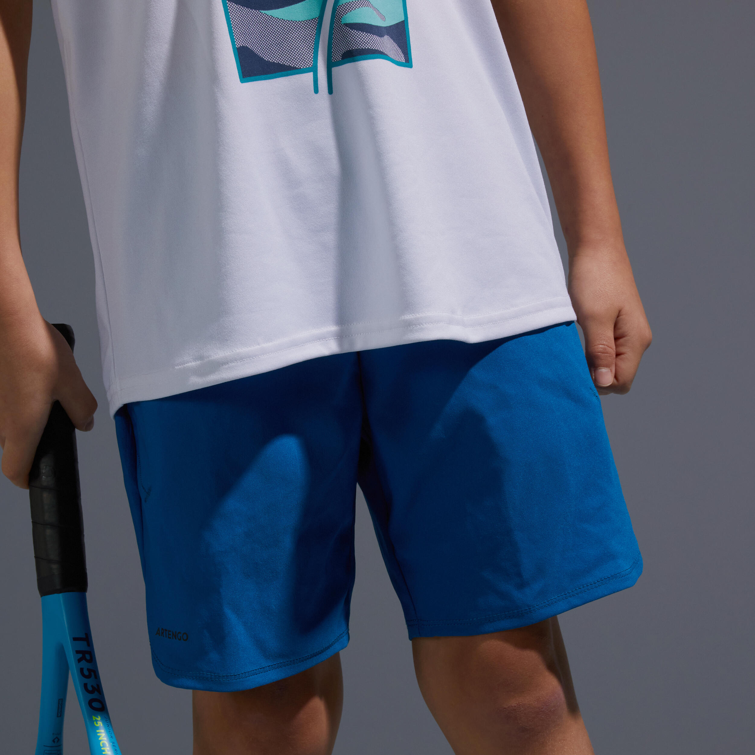 Kids' Tennis Shorts TSH500 - Petrol Blue 3/7