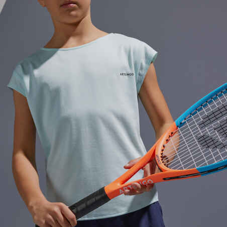 Tennis T-Shirt Mädchen 500 hellgrün