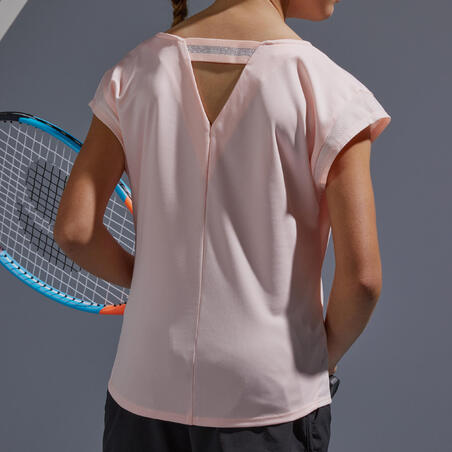 Camiseta de tenis niña - TTS500 rosada