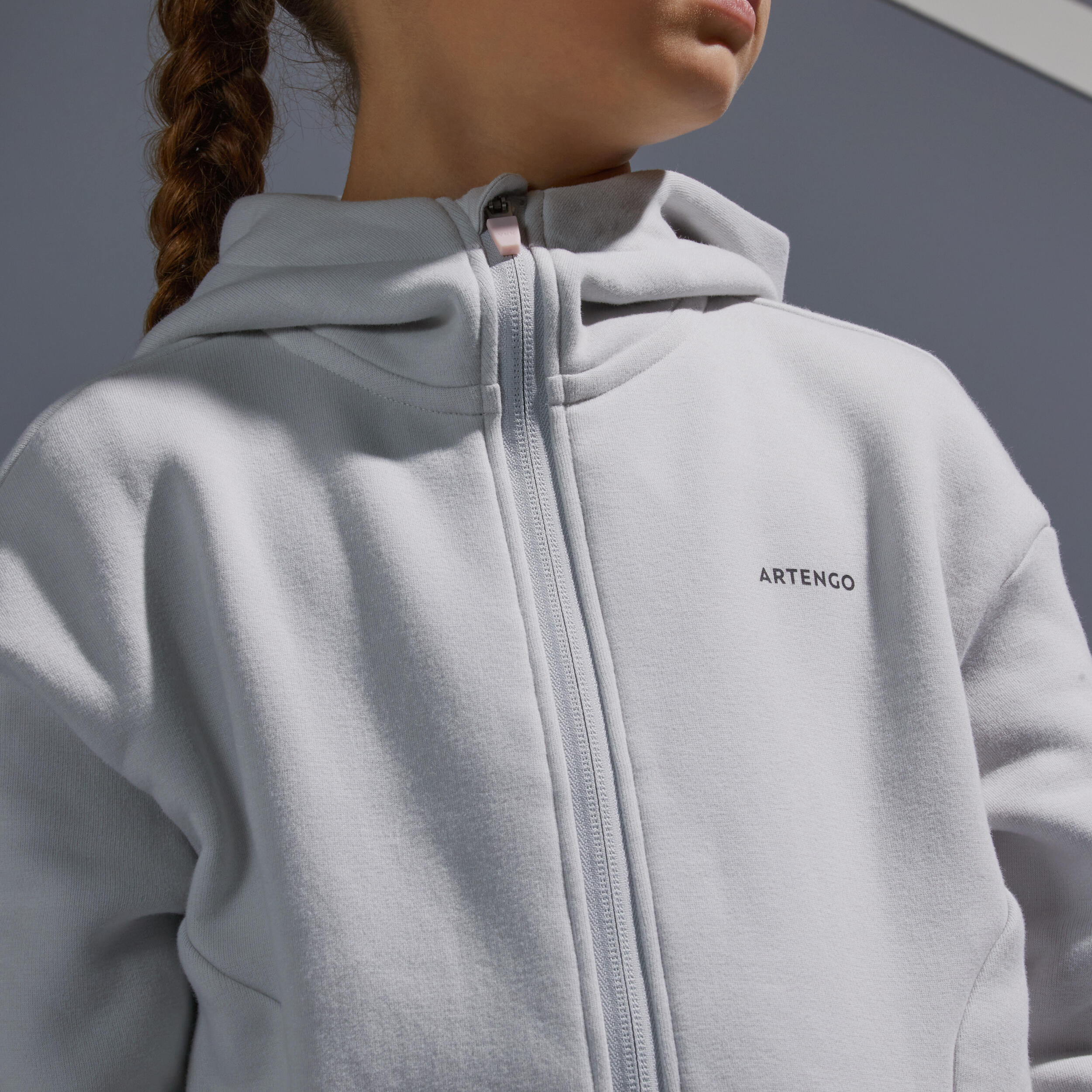 Girls' Thermal Tennis Jacket - Light Grey 5/7