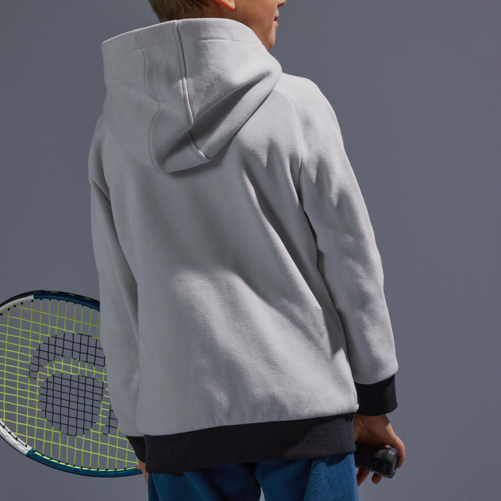 Tennisjacke Jungen warm grau