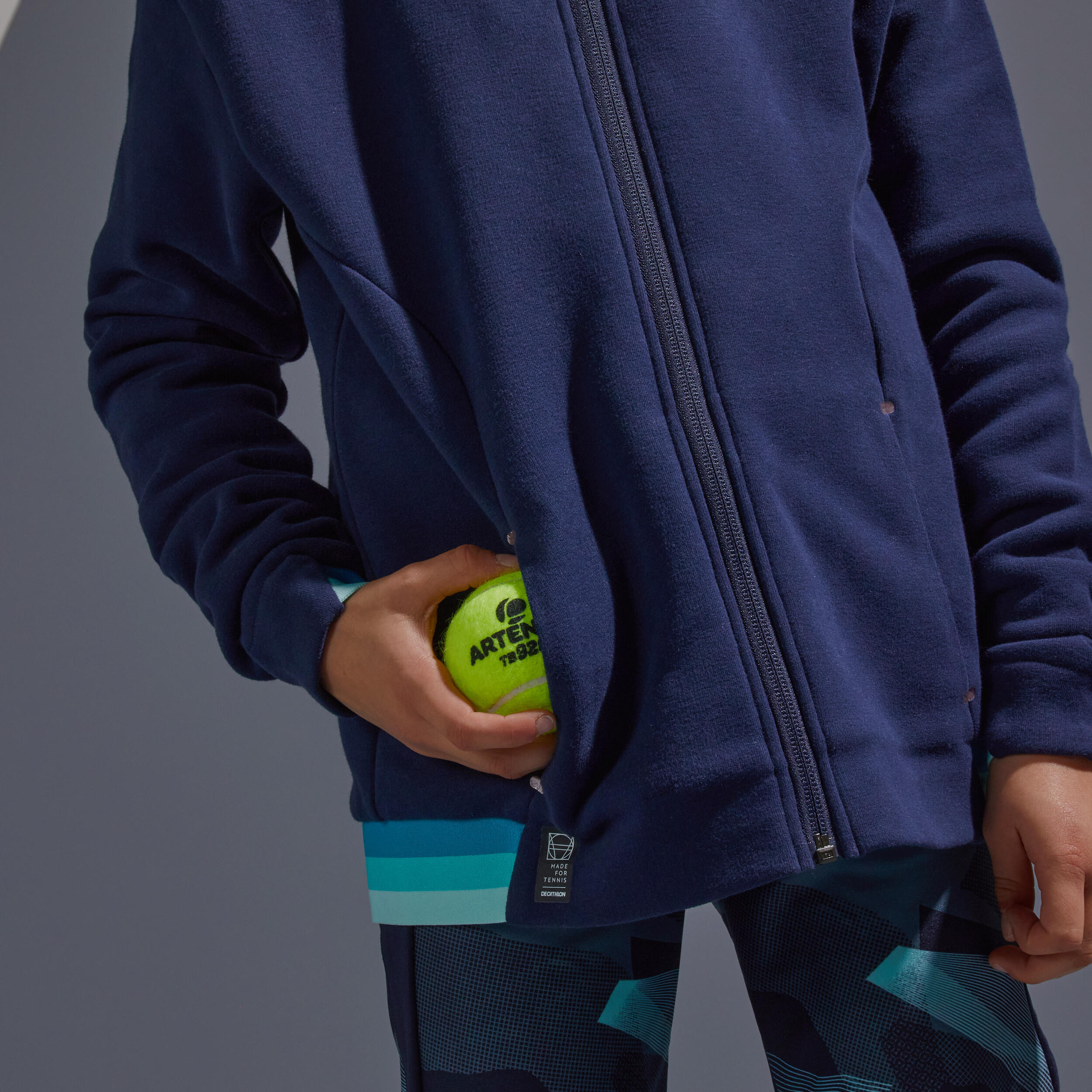 Girls' Thermal Tennis Jacket - Navy 6/7