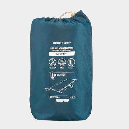 Single Self-Inflating Camping Mattress - 65cm - Blue
