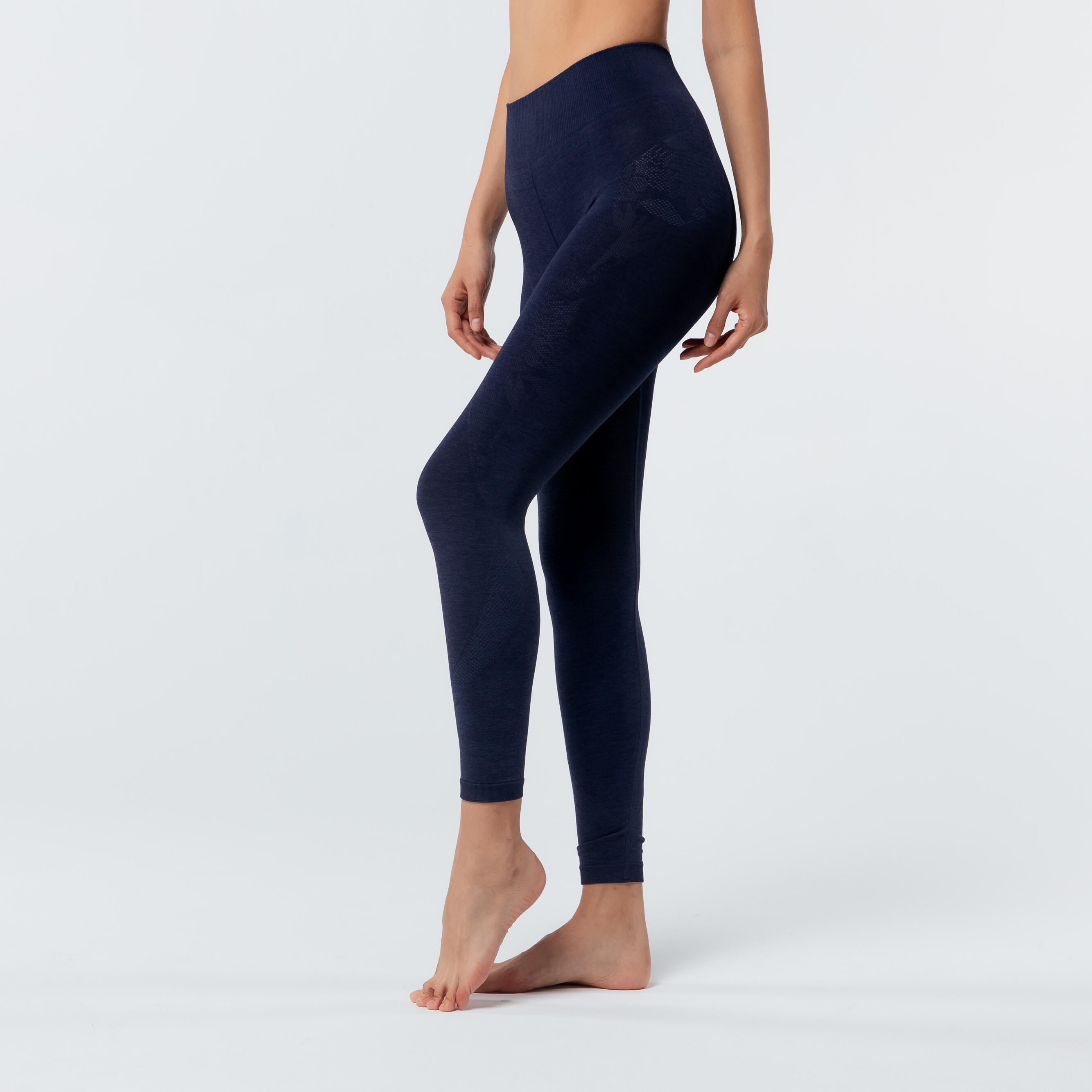 Decathlon Women's Seamless 7/8 Dynamic Yoga Leggings - Blue