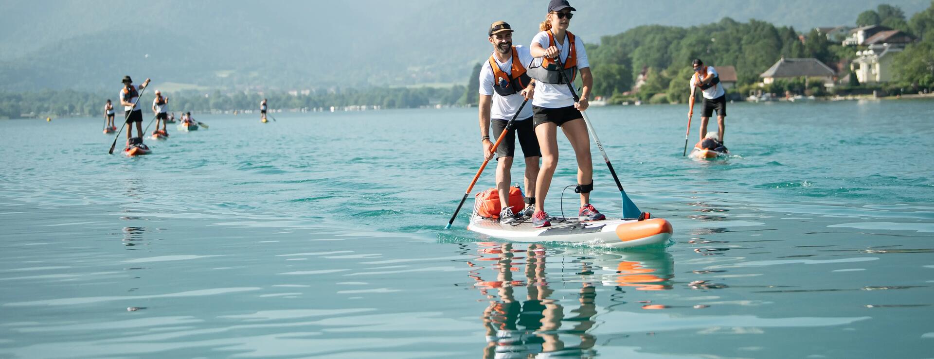 Wie paddelt man mit einem Tandem Stand-Up-Paddle-Board?