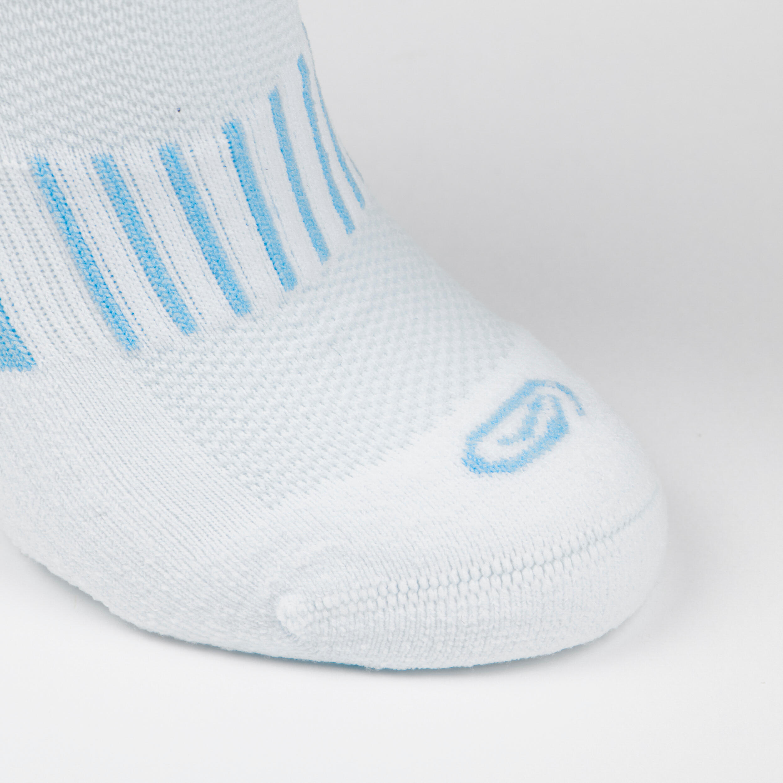 Kids' Socks AT 500 Mid 2-Pack - plain blue and blue stripe 3/9