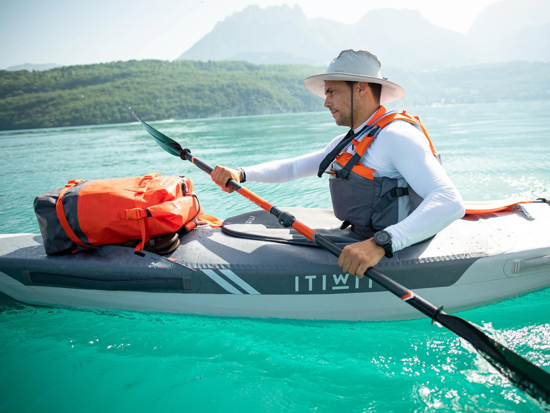 kayak insuflavel pagaia de carbono água lago
