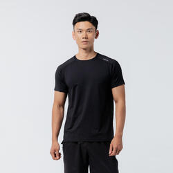 T-shirt de fitness essentiel respirant col rond homme - noir
