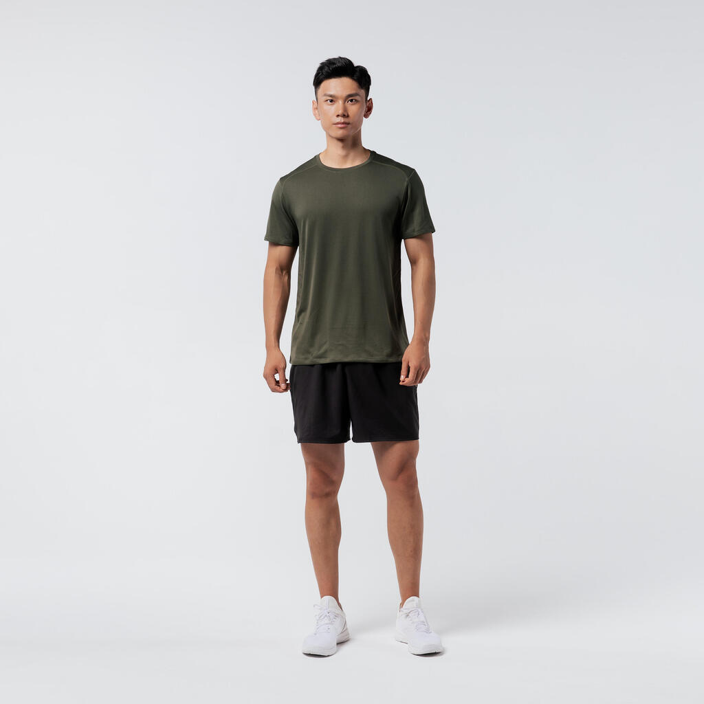 Majica kratkih rukava za fitnes FTS 120 s okruglim izrezom muška - bela