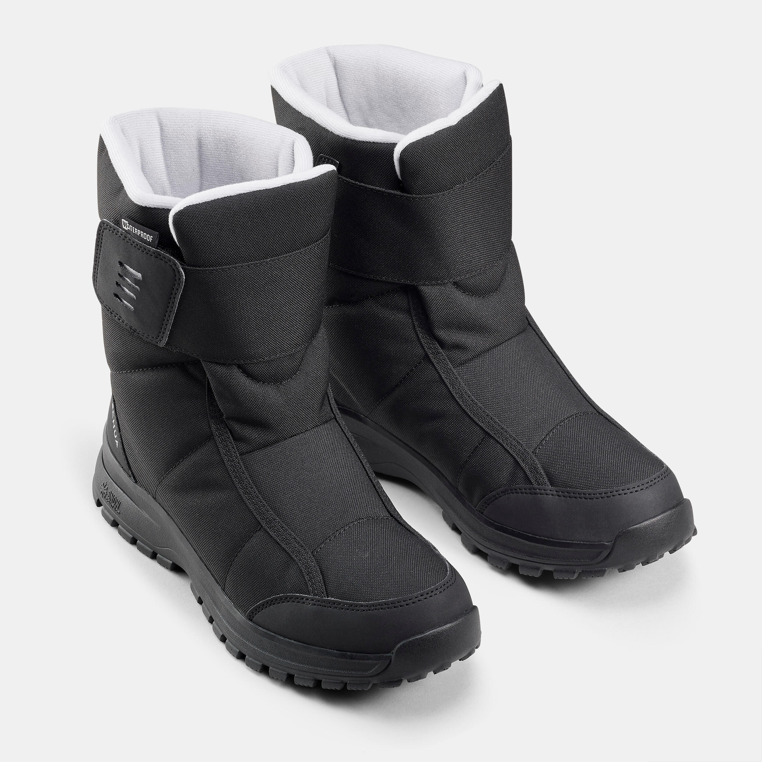 Botas nieve c lidas impermeables senderismo SH100 X WARM tira autoadherente mujer