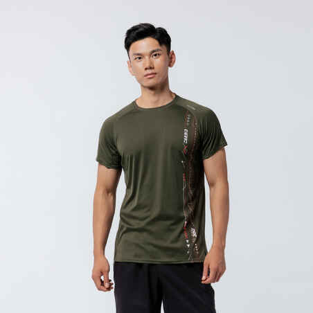 Technical Fitness T-Shirt - Khaki/Beige Line