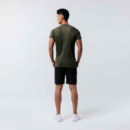 Technical Fitness T-Shirt - Khaki/Beige Line