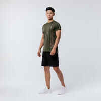 Technical Fitness T-Shirt - Khaki/Beige Line