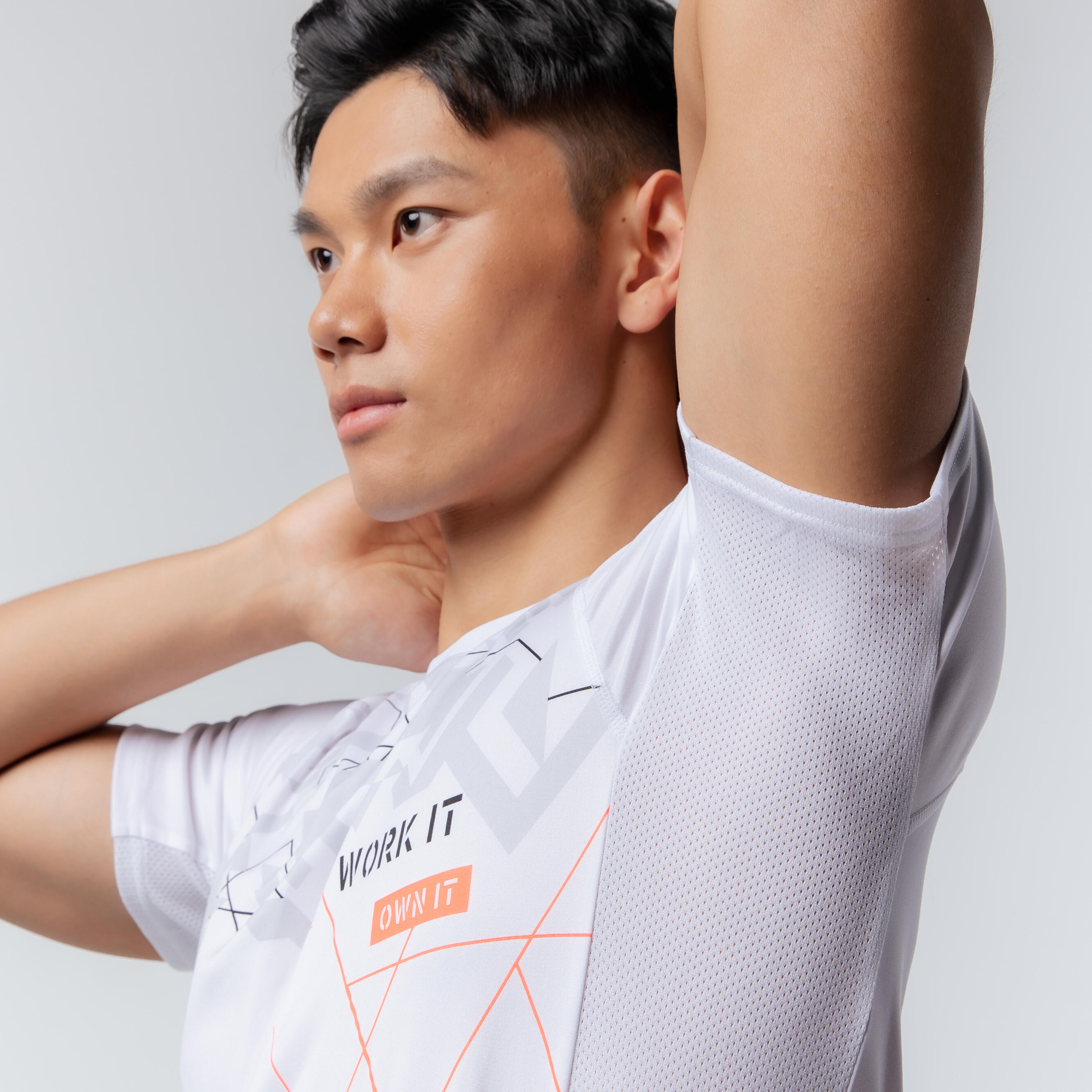 Technical Fitness T-Shirt - White Print 8/16