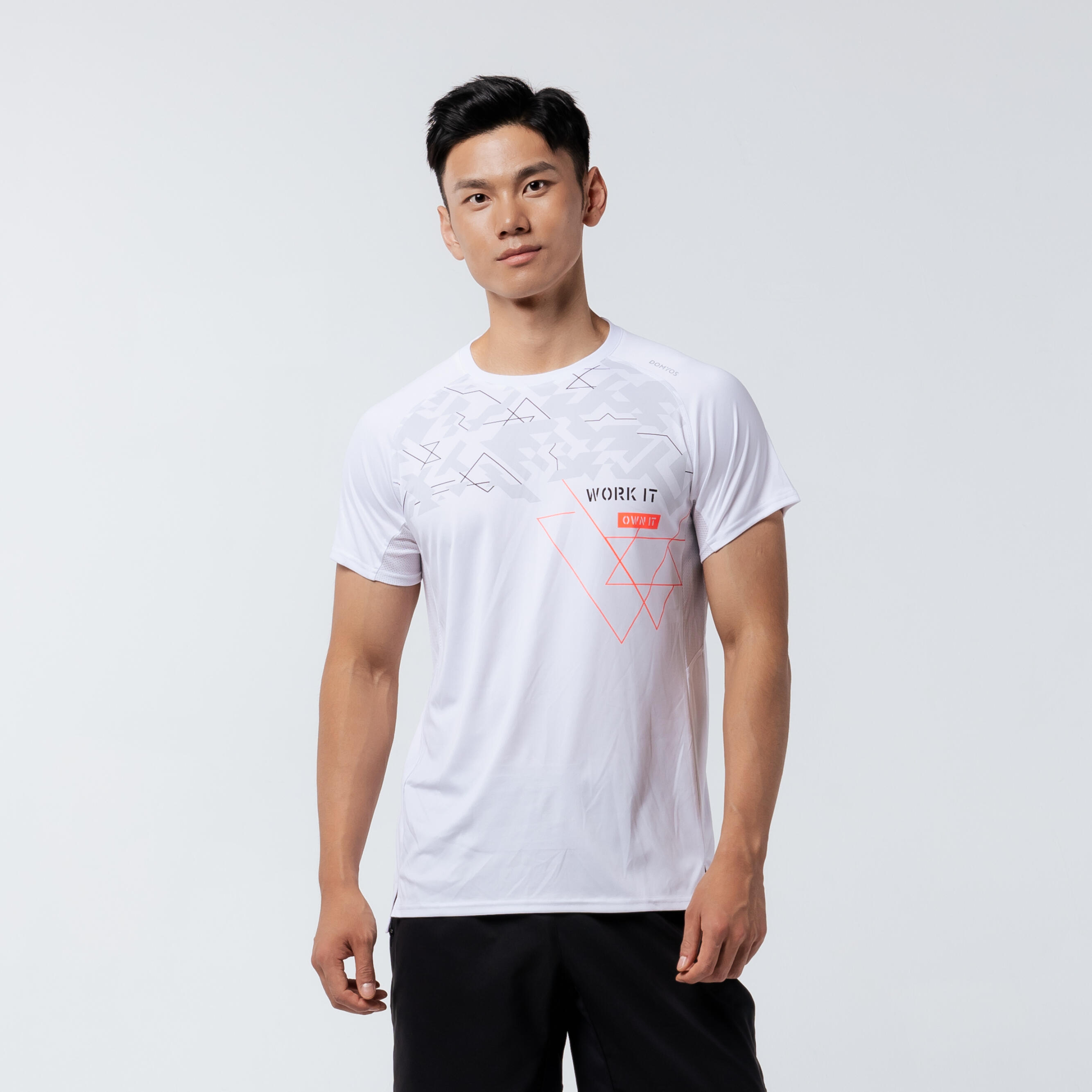 Technical Fitness T-Shirt - White Print 3/16