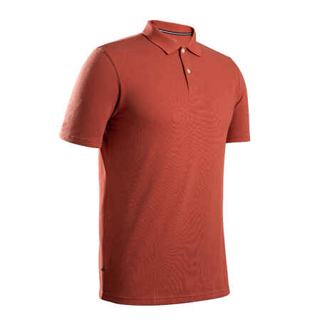 Men's golf short-sleeved polo shirt MW500 terracotta