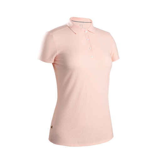 Polo de Golf para Mujer MW500 - Manga Corta - Rosa Claro