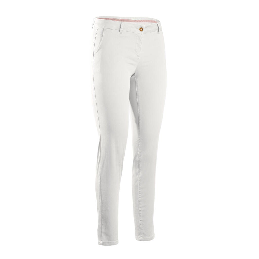 PANTALONE ZA GOLF MW500 ŽENSKE - BELE