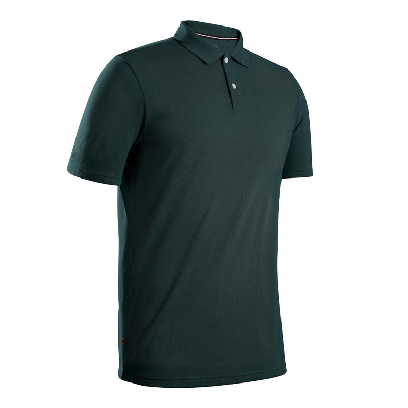 Men's golf short-sleeved polo shirt MW500 dark green