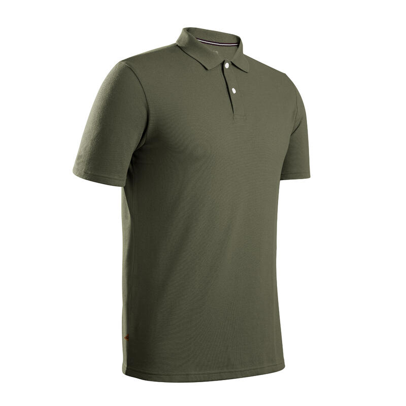 Men's golf shortsleeved polo shirt MW500 khaki Decathlon