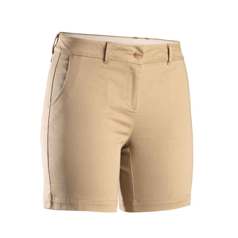 Women's golf shorts MW500 beige Decathlon