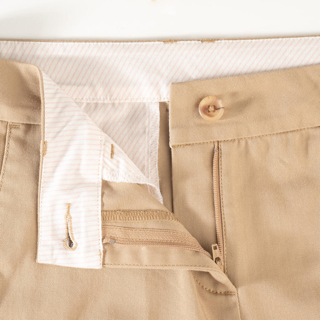 Short chino en coton golf Femme - MW500 beige