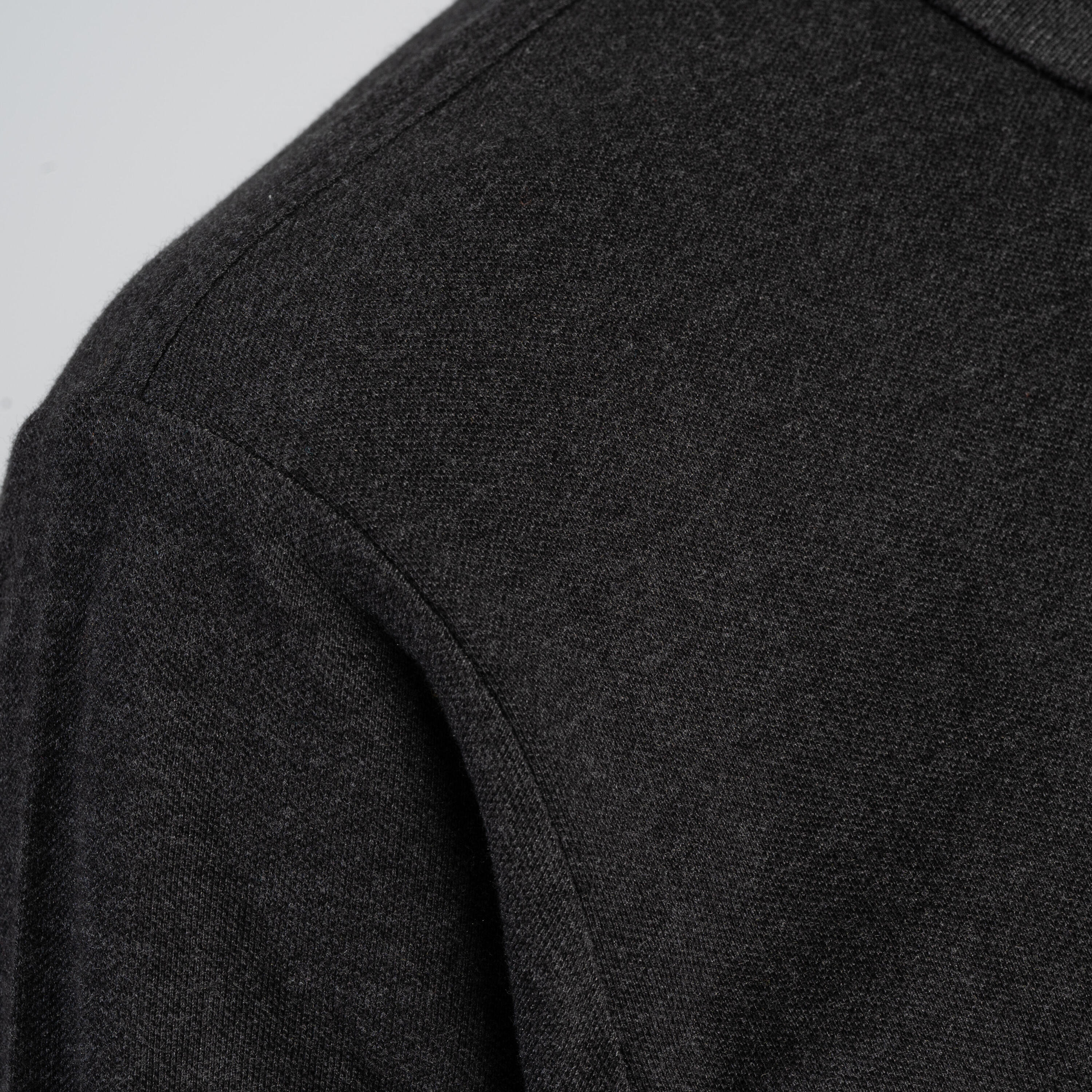 Men's golf long-sleeved polo shirt - mw500 dark grey 3/7