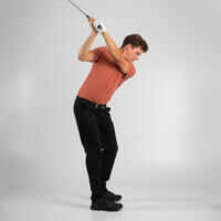 Men's golf short-sleeved polo shirt MW500 terracotta