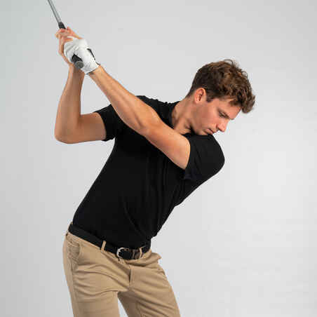 Men's golf short-sleeved polo shirt MW500 black