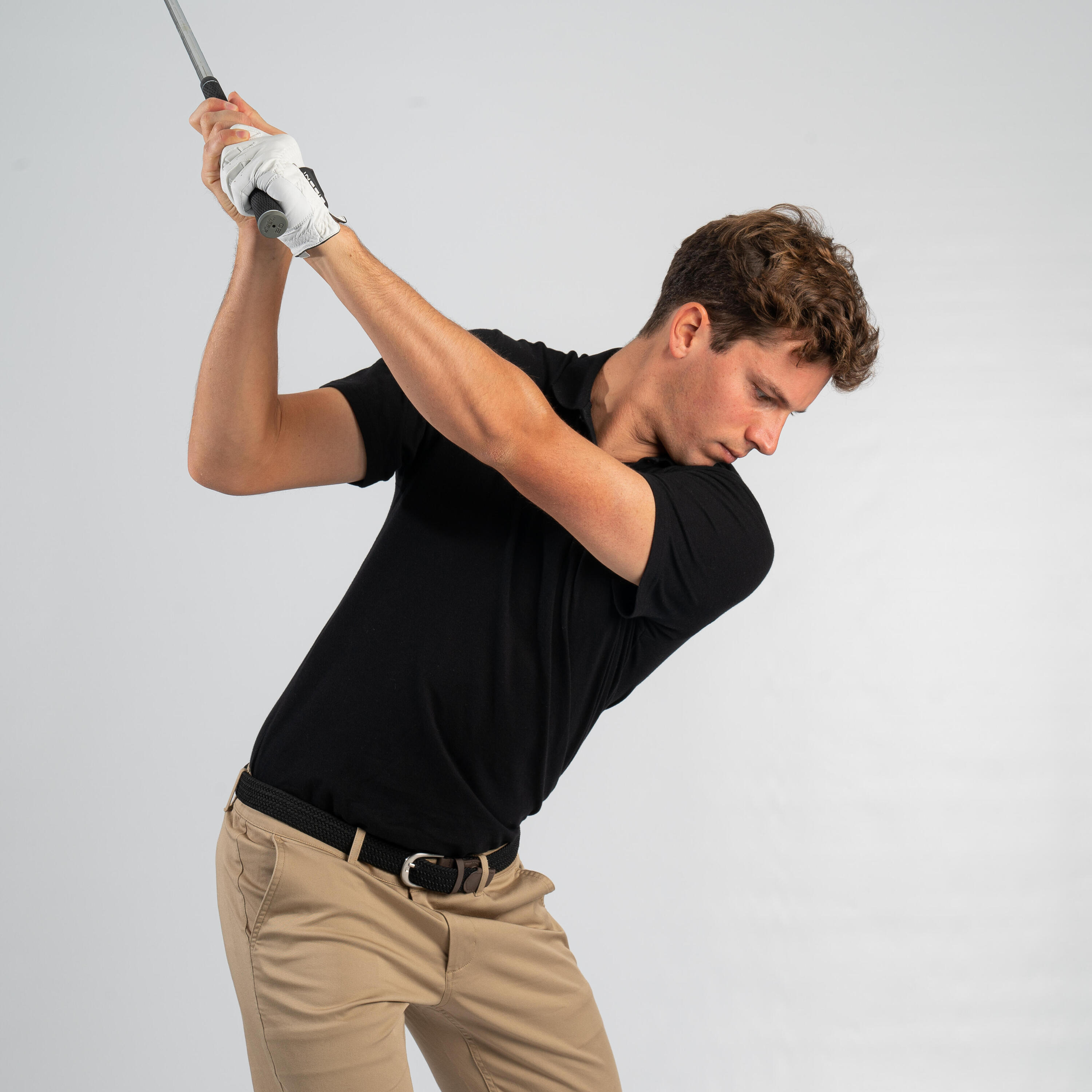 Polo de golf manches courtes homme MW500 noir 13/63