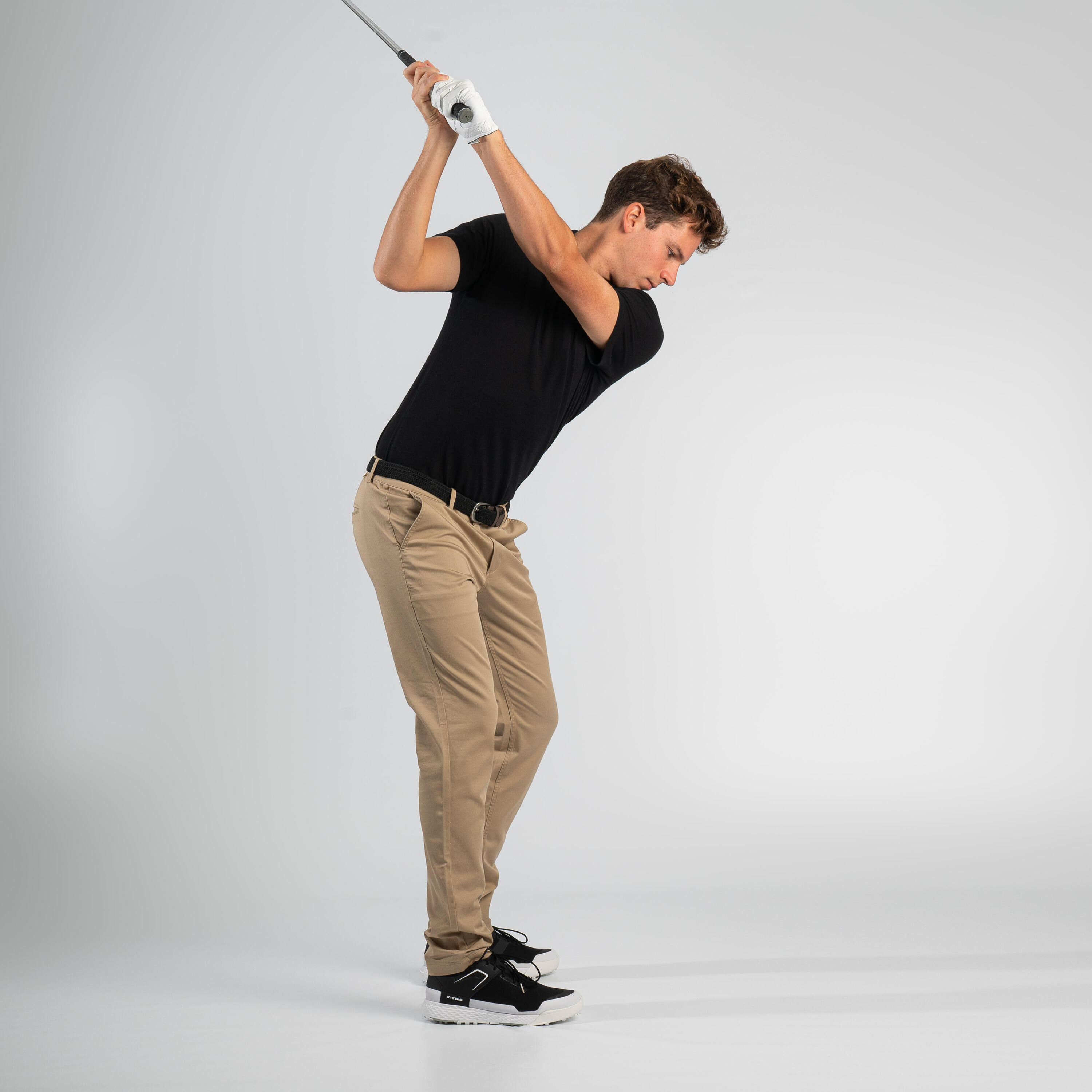 Polo de golf manches courtes homme MW500 noir 12/63